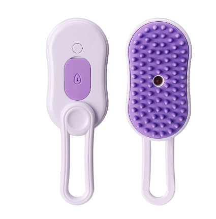 Dog and cat grooming brush with spray and massage function