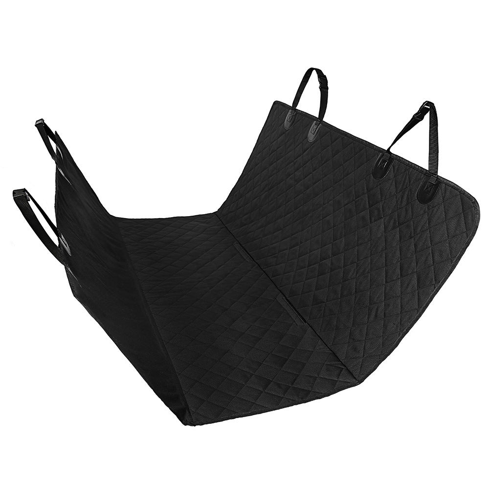Dog car hammock with seat belt openings