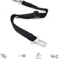 Dog car seat belt safety strap attached to vehicle seat