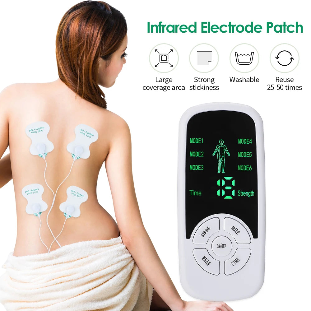 EMS pulse massage device with 4 pads