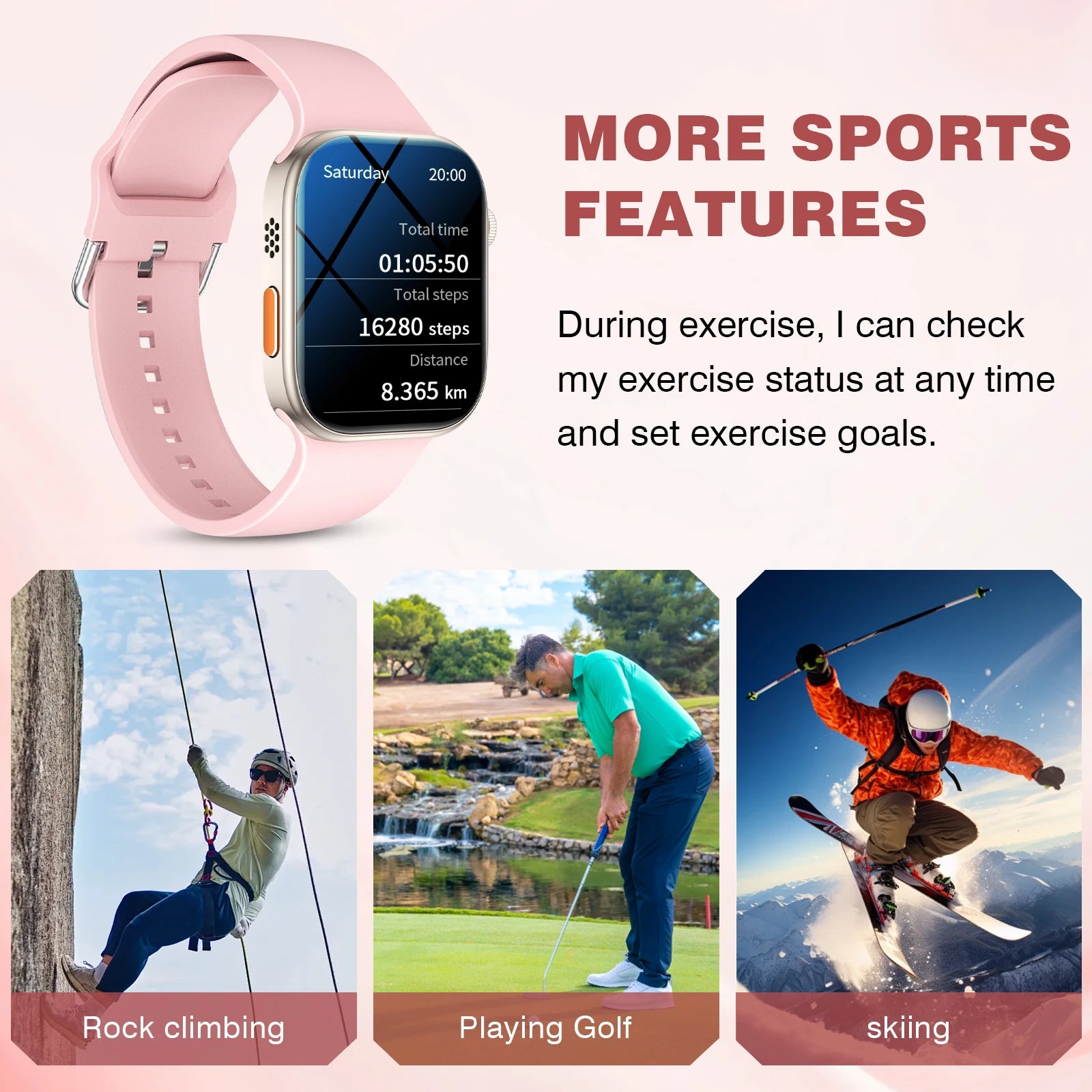 Fitness tracker smartwatch with step and calorie counter