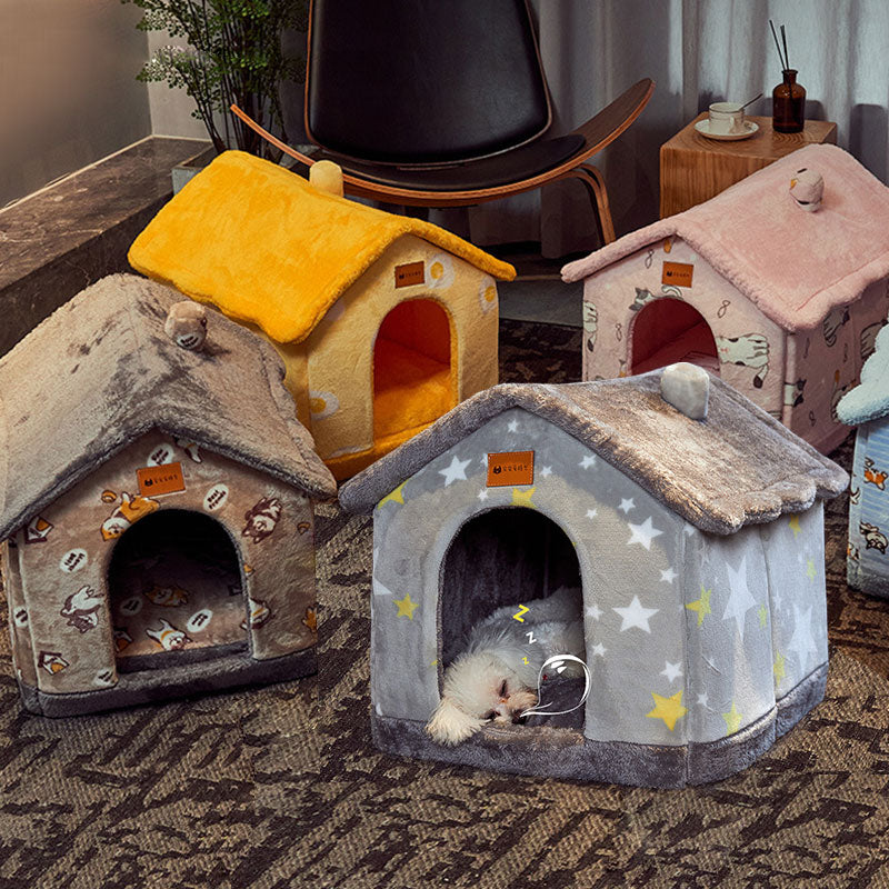Foldable dog house cat bed winter pet kennel