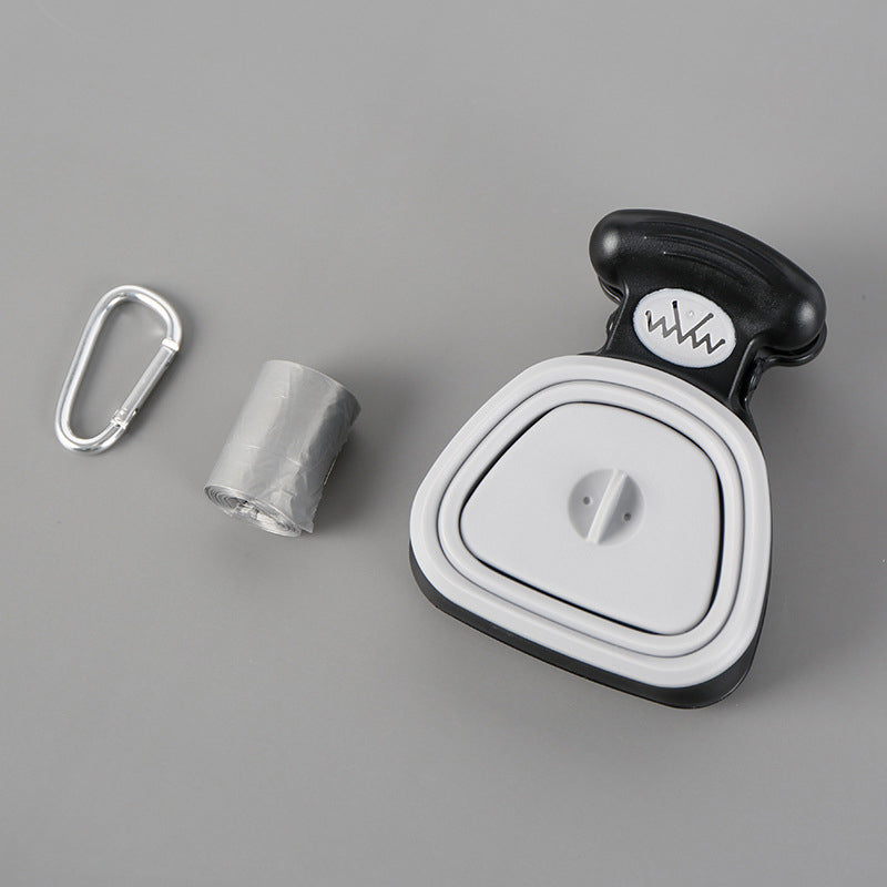 Foldable dog poop scooper with bag dispenser