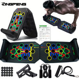 Foldable push-up board set with handles for home workout