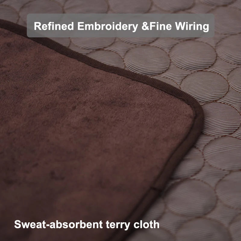 Folded gray pet cooling mat with soft quilted fabric