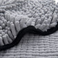 Folded microfiber dog bath towels in multiple colors