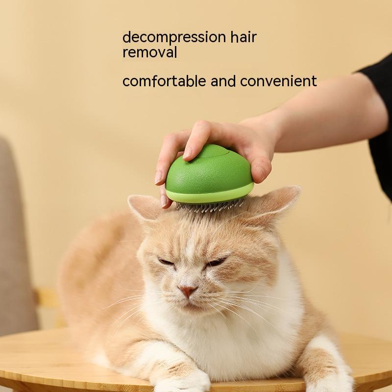 Gentle avocado-shaped pet grooming comb