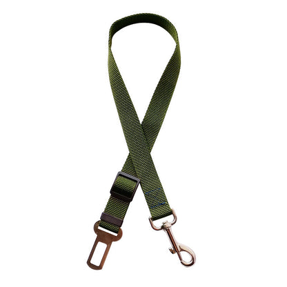 Green pet car seat belt traction lead