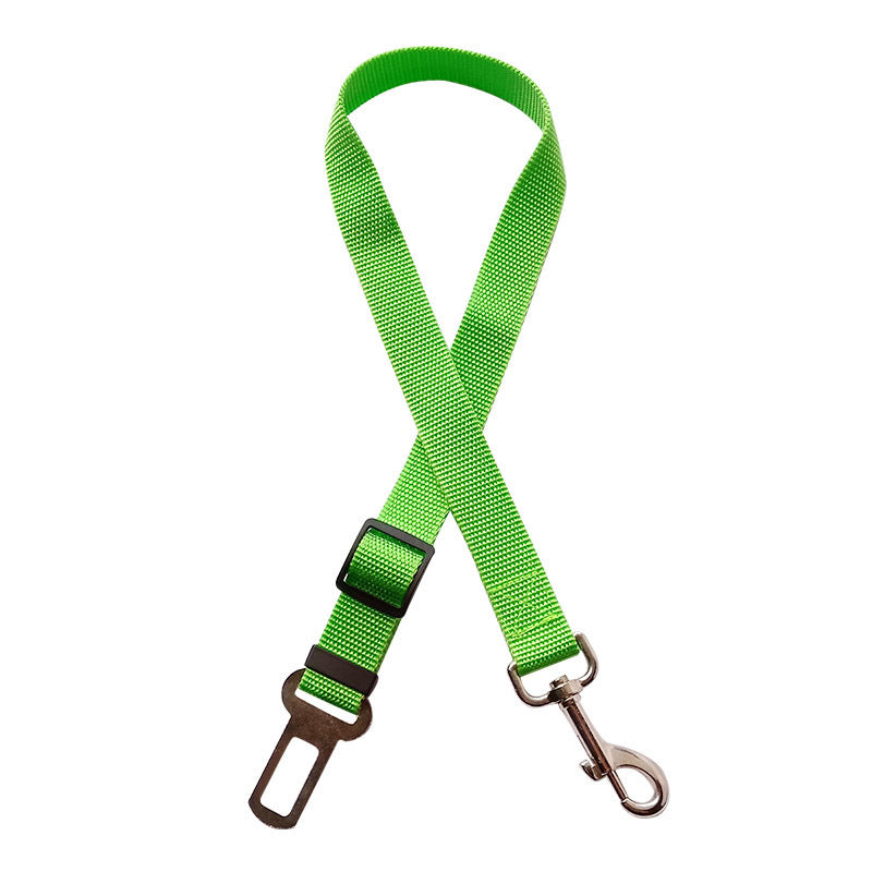 Green pet car seat belt traction lead