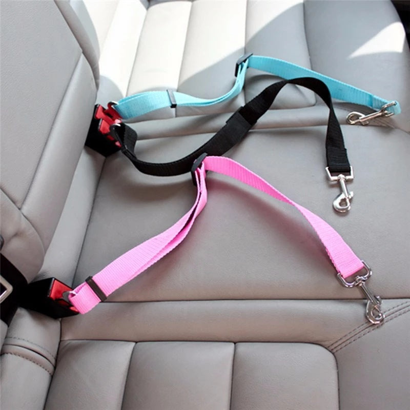 Green pet car seat belt traction lead