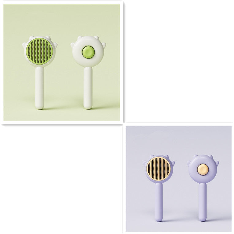 Green pet hair removal comb for grooming