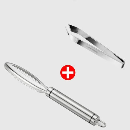 Stainless steel fish scaler scraper removing fish scales for fast fish cleaning
