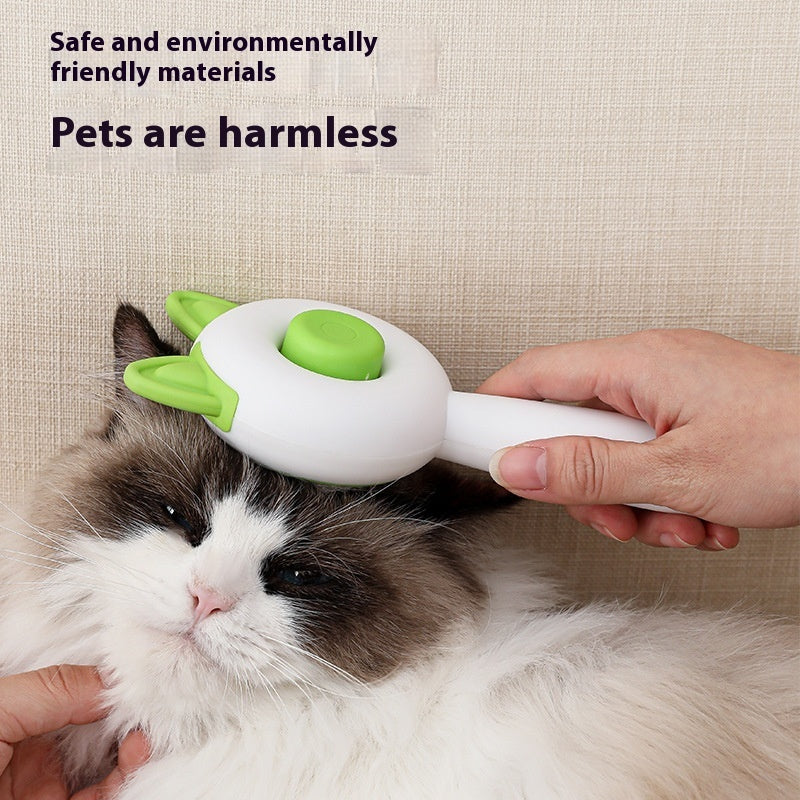 Self-cleaning pet hair remover brush for dogs and cats