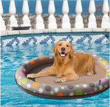 Inflatable dog pool float bed for swimming