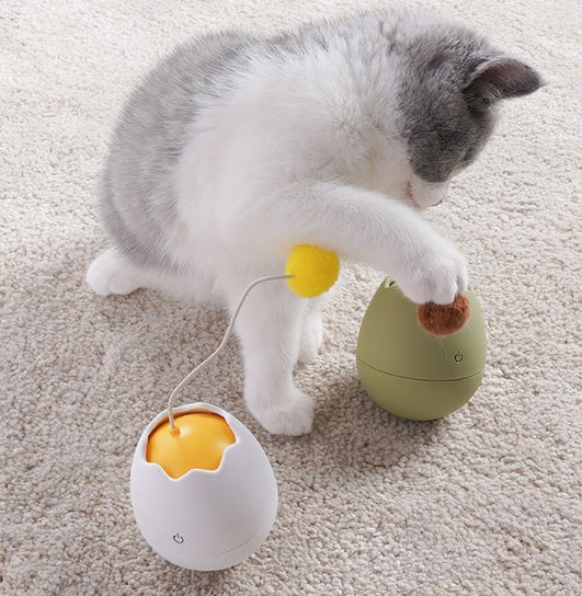 Interactive cat toy with rolling ball