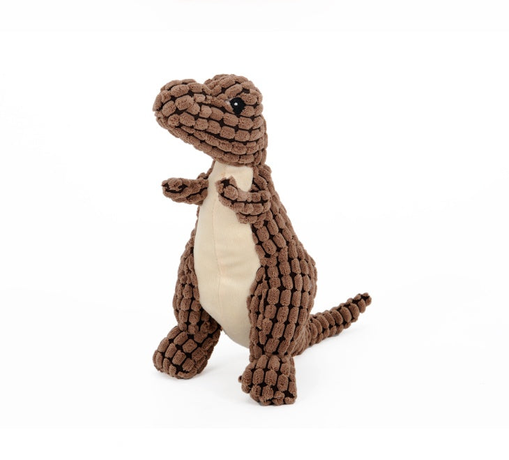 Interactive dog toy in dinosaur shape