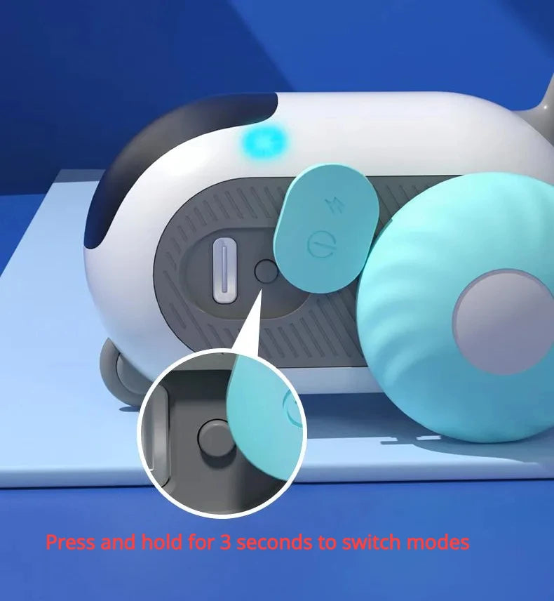 Interactive rolling cat toy with teaser