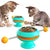 Interactive spinning cat toy with catnip balls