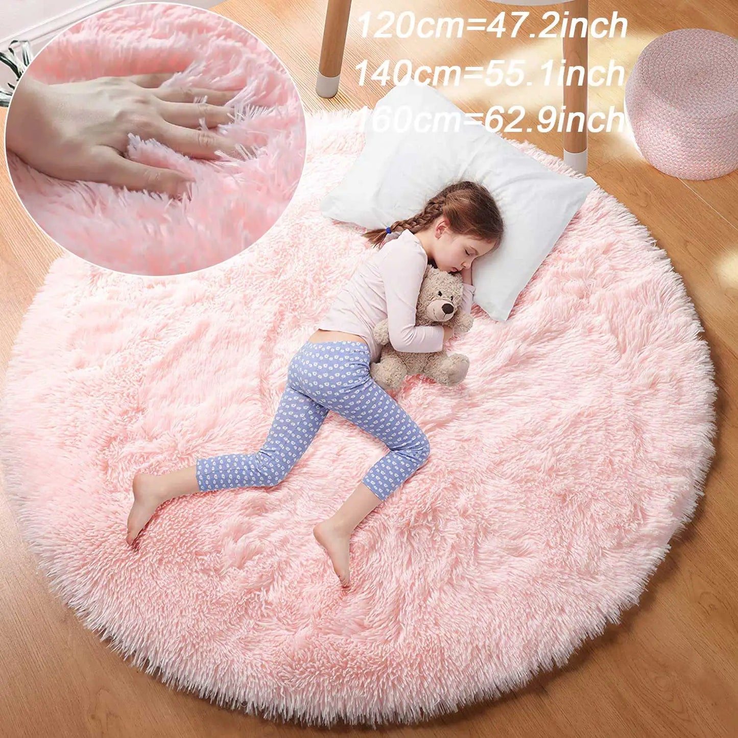 Kids Girls Room Princess Castle Plush Shag Carpet