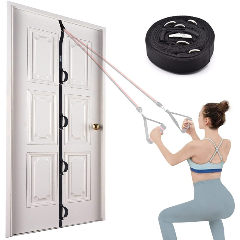 Multi-point door anchor strap for home fitness training