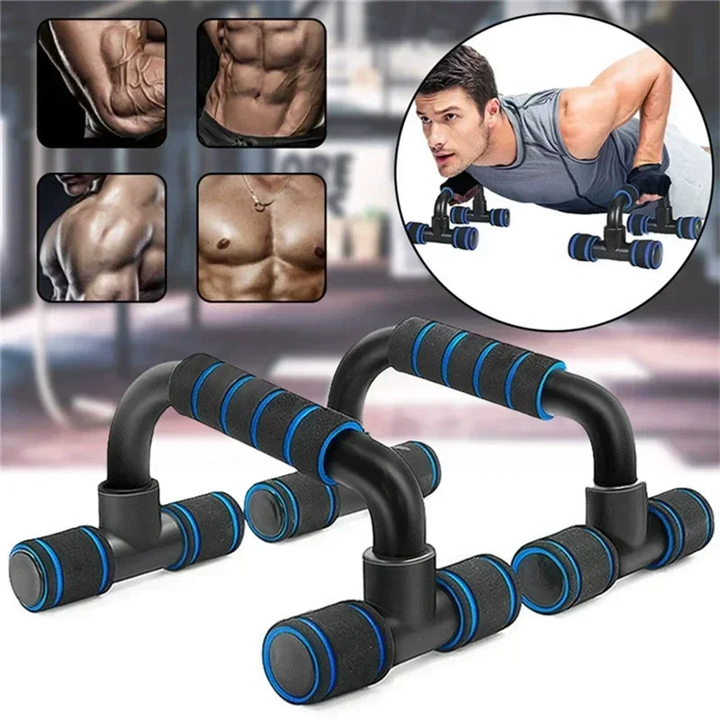 Non-slip H-shaped push up bars for home gym