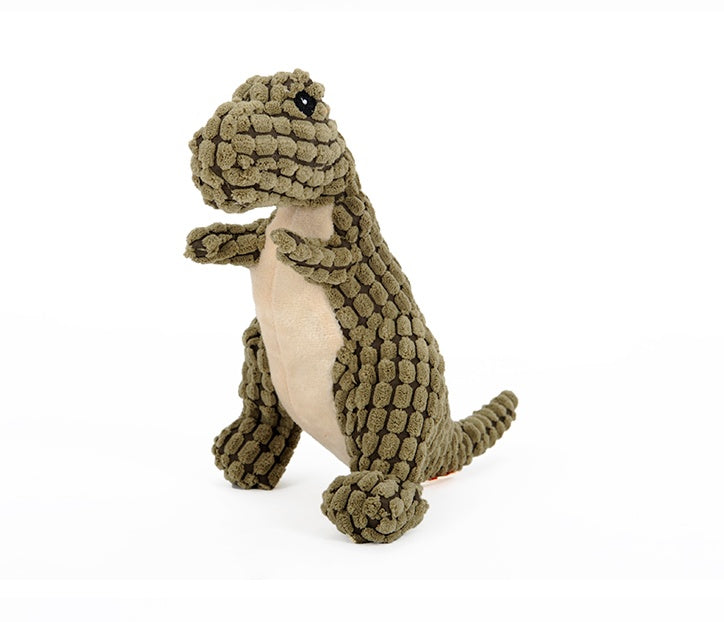 Orange dinosaur toy with white belly