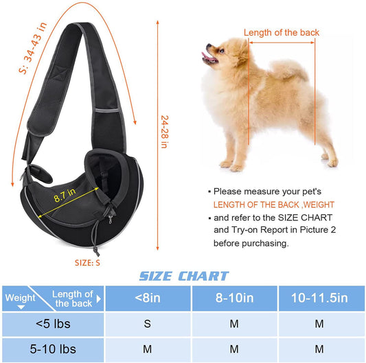 Outdoor portable pet sling bag with adjustable shoulder strap