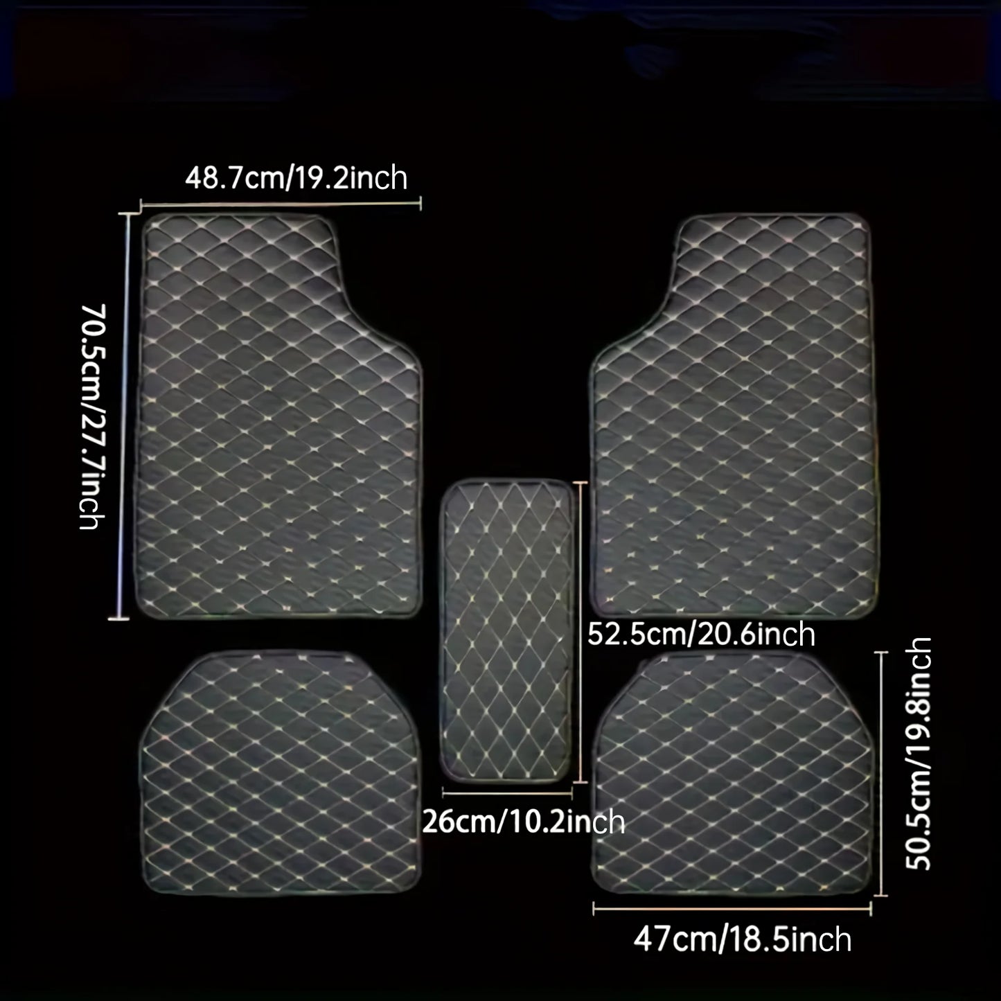 PU leather waterproof dust-proof car floor mat set for auto interior protection