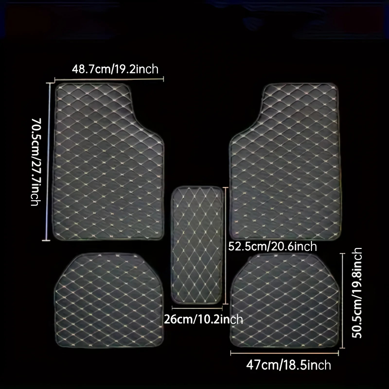 PU leather waterproof dust-proof car floor mat set for auto interior protection