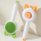 Self-cleaning pet hair remover brush for dogs and cats