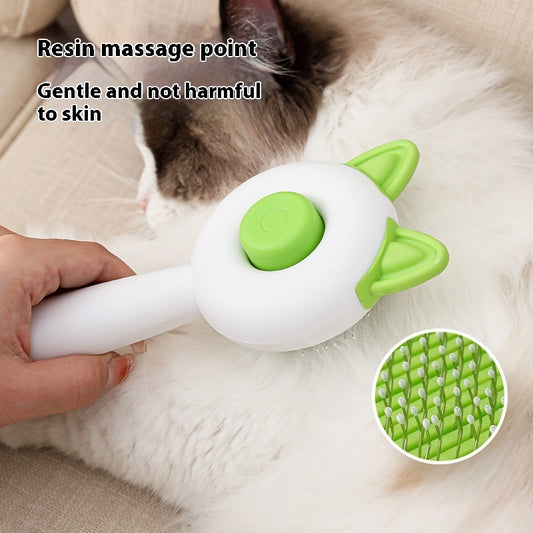 Self-cleaning pet hair remover brush for dogs and cats