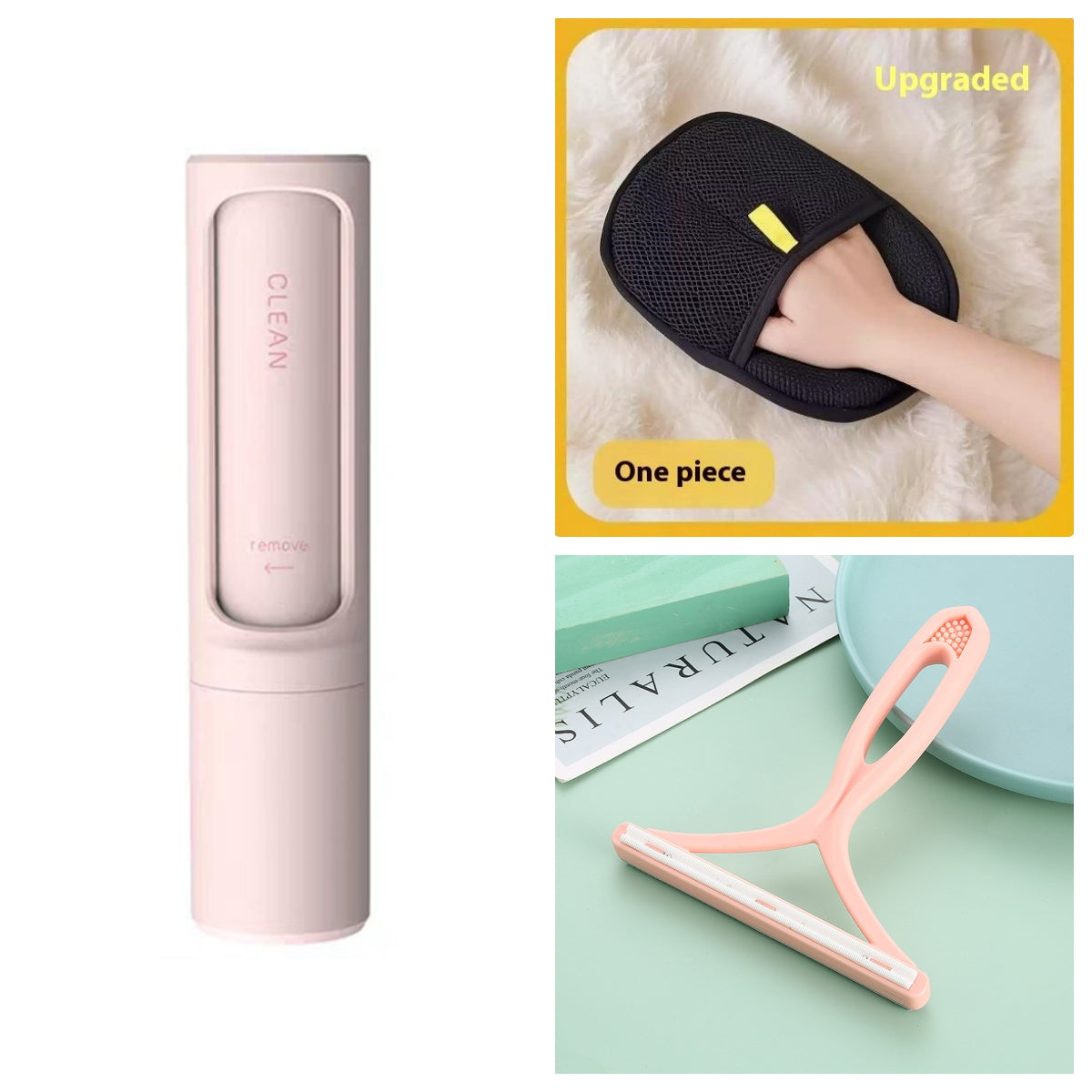Pet hair cleaning tool for furniture and upholstery