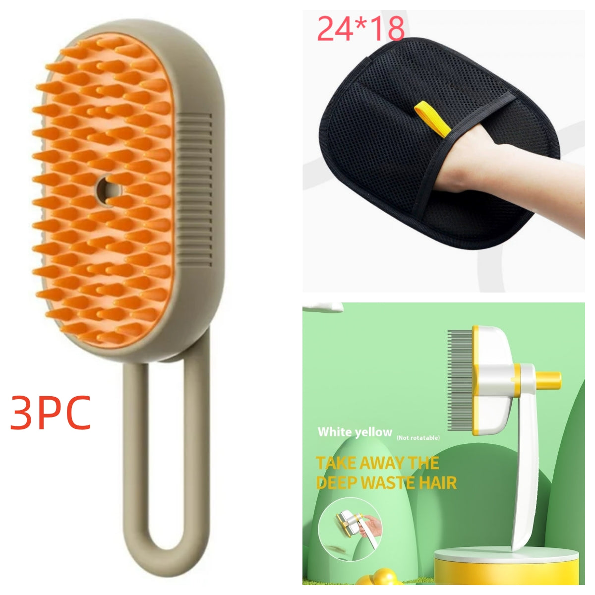 Pet massage comb with water spray for comfortable grooming