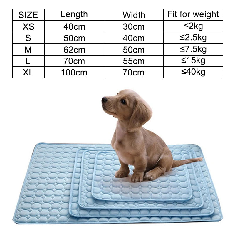 Pets cooling mat with cooling fabric and easy clean features