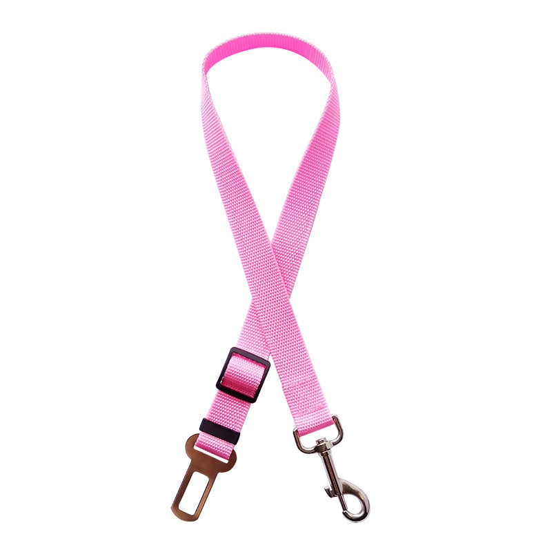 Pink adjustable pet safety harness lead for car