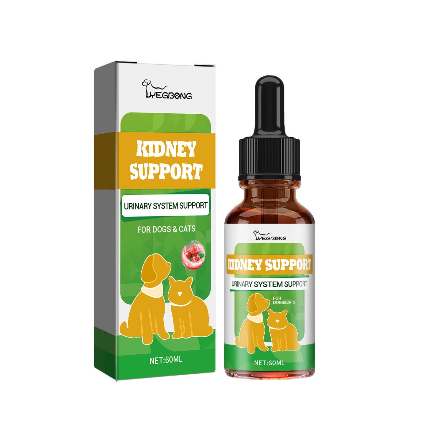 Plant-based pet wellness supplement in 60ml bottle