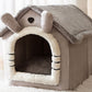 Plush covered pet bed for small dogs