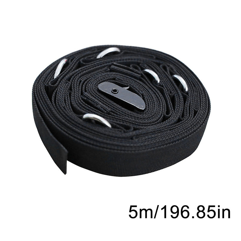 Portable home fitness door anchor strap with bands
