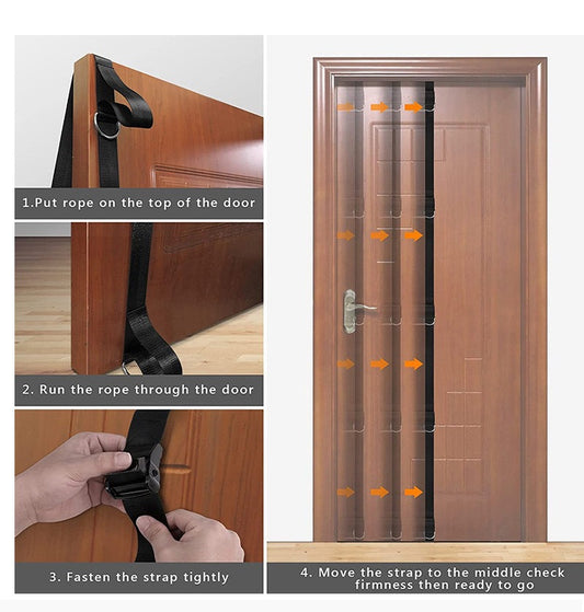 Portable nylon door anchor strap for resistance bands