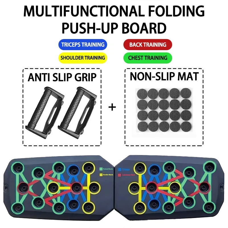 Portable push-up board set for chest and arm training