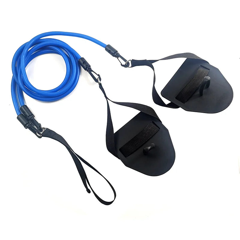 Portable swimming workout resistance band set