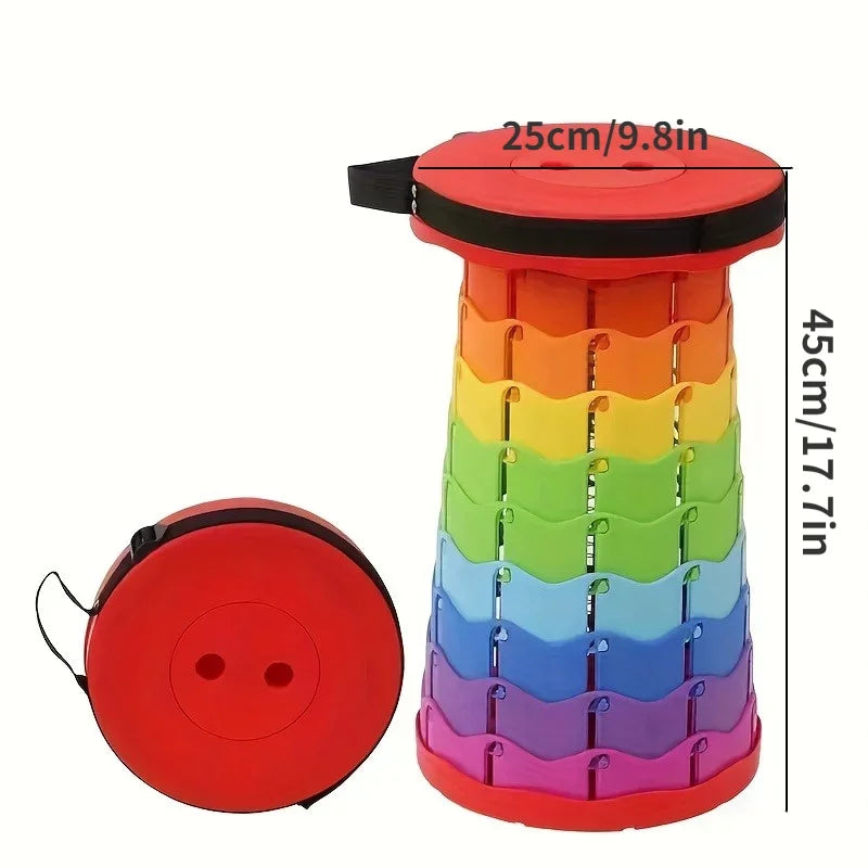 Portable telescopic folding stool for hiking camping fishing travel and outdoor seating
