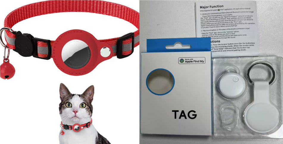 Reflective cat collar with secure AirTag case for daily wear