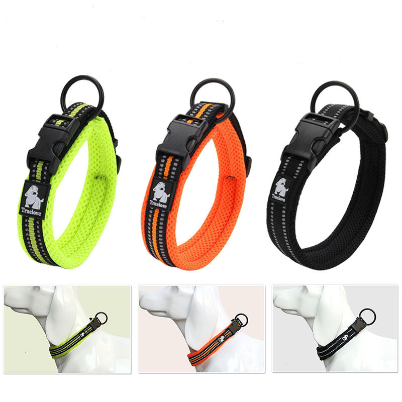 Reflective padded dog collar for dogs