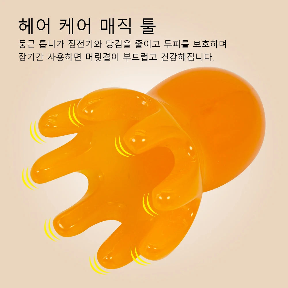 Resin scalp massage comb for shampoo use