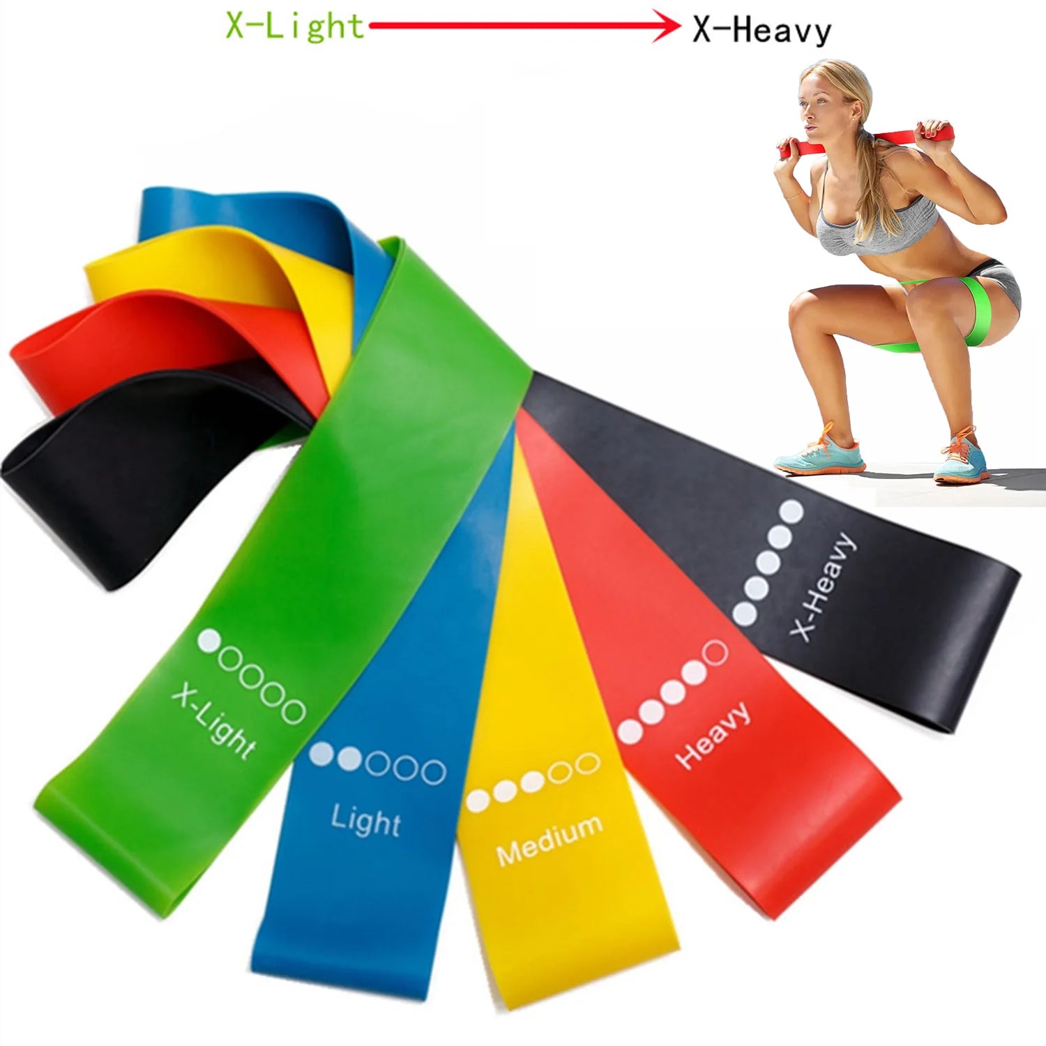 Resistance bands set for yoga and fitness training
