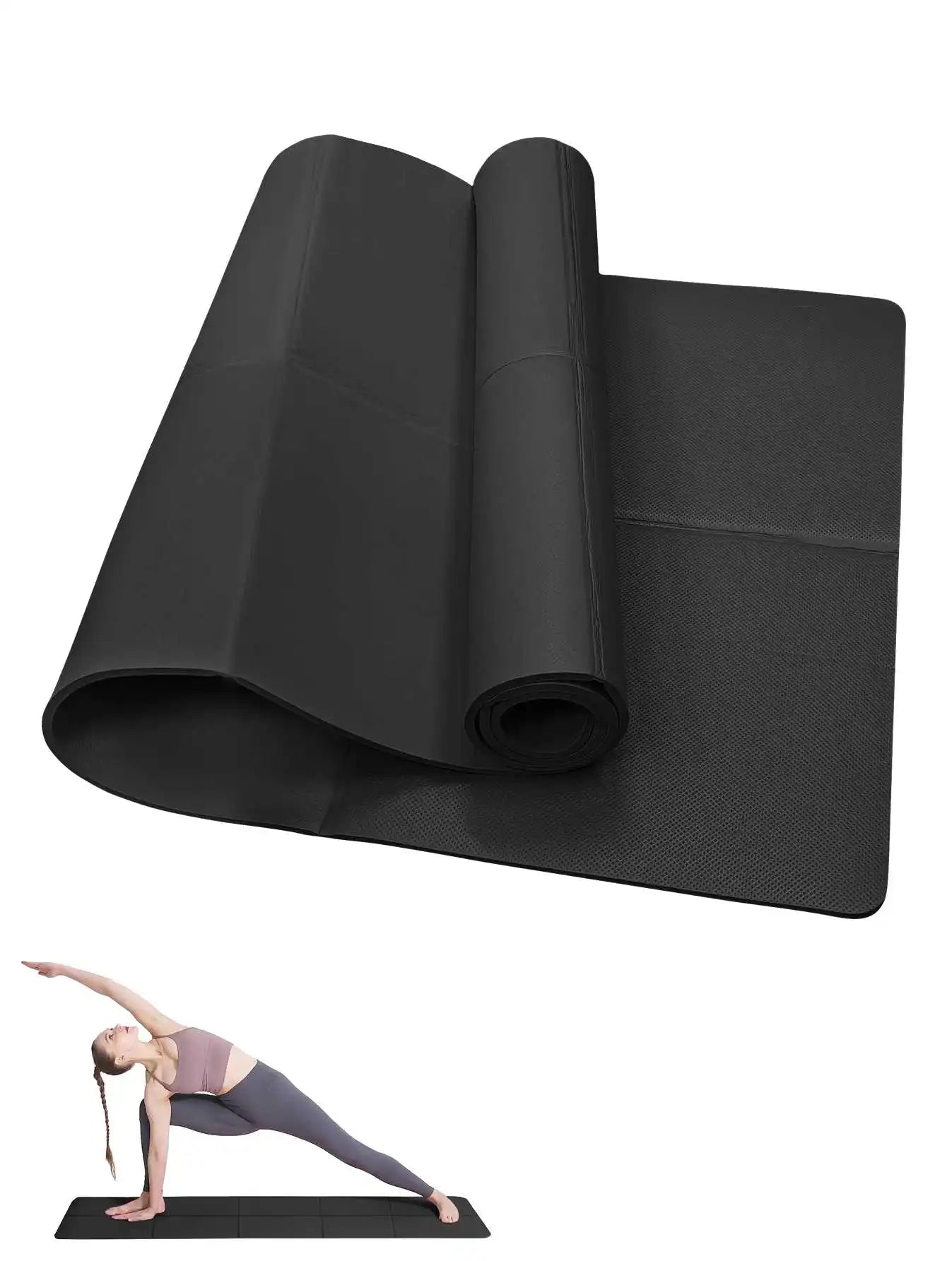 Rolled yoga mat with portable design