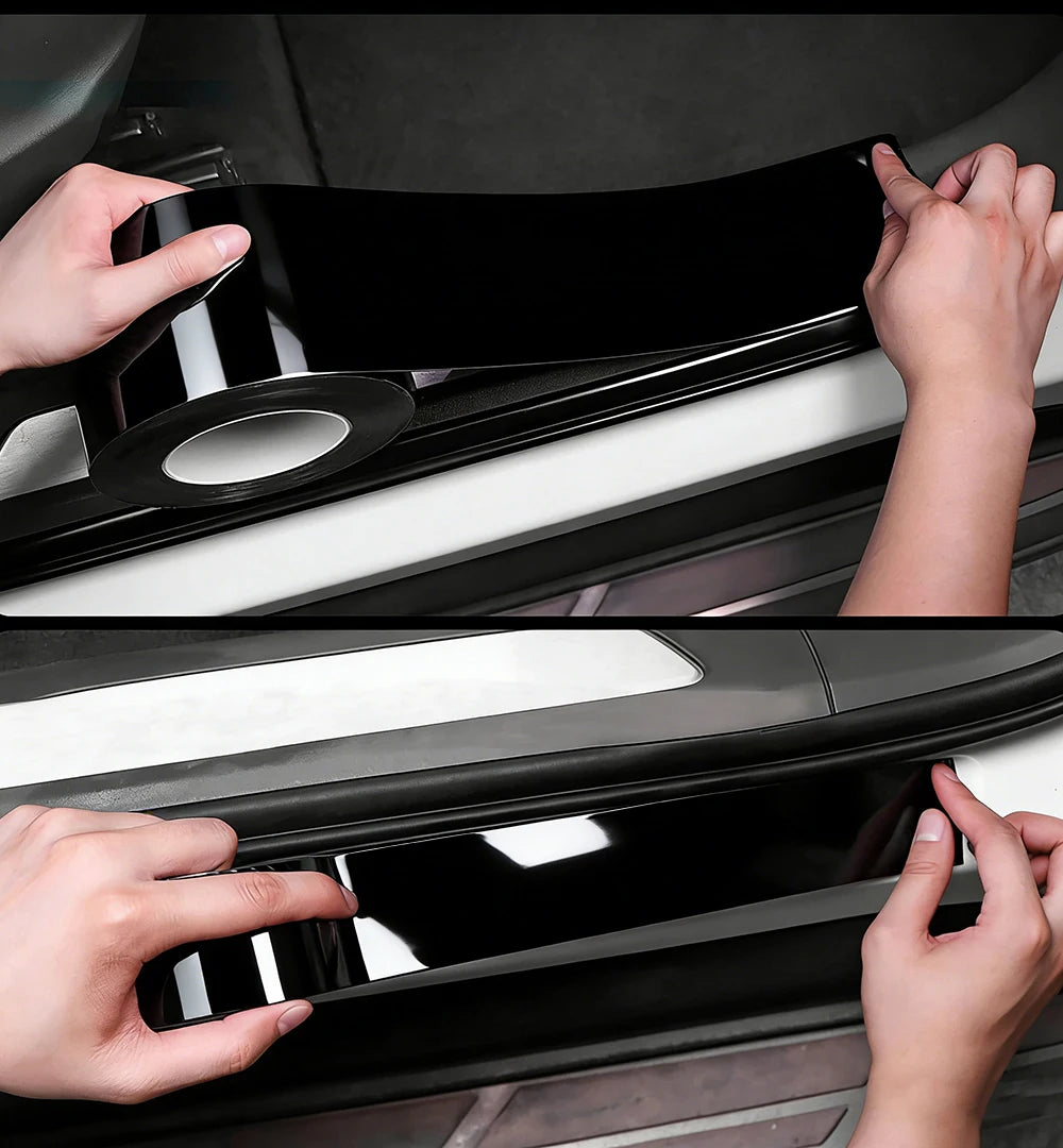 Glossy black car protective strip anti scratch tape for door sill and side mirror