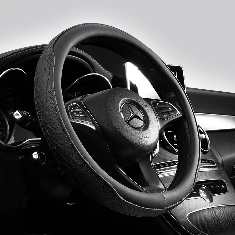 Napa leather perforated non-slip car steering wheel cover