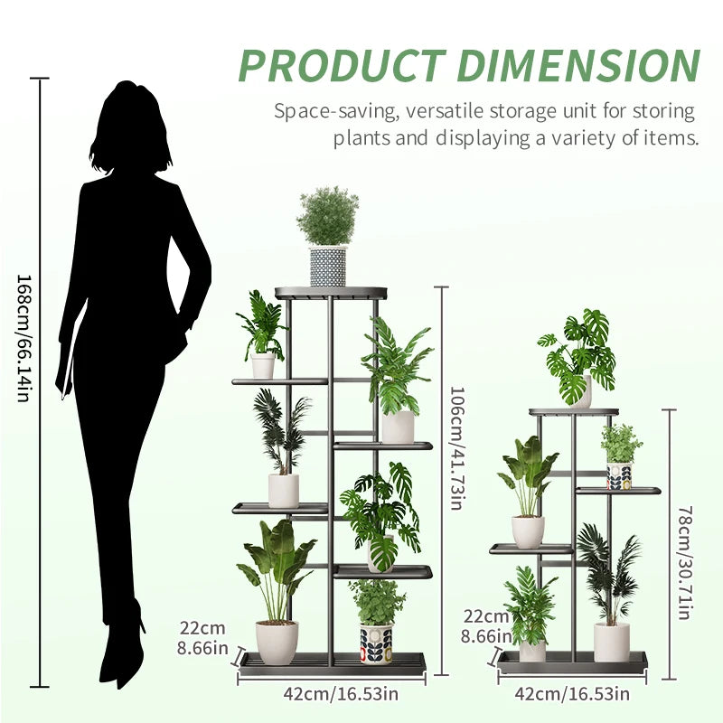 multi-tier iron plant stand flowerpot organizer for flowers succulents herbs balcony patio and garden decor